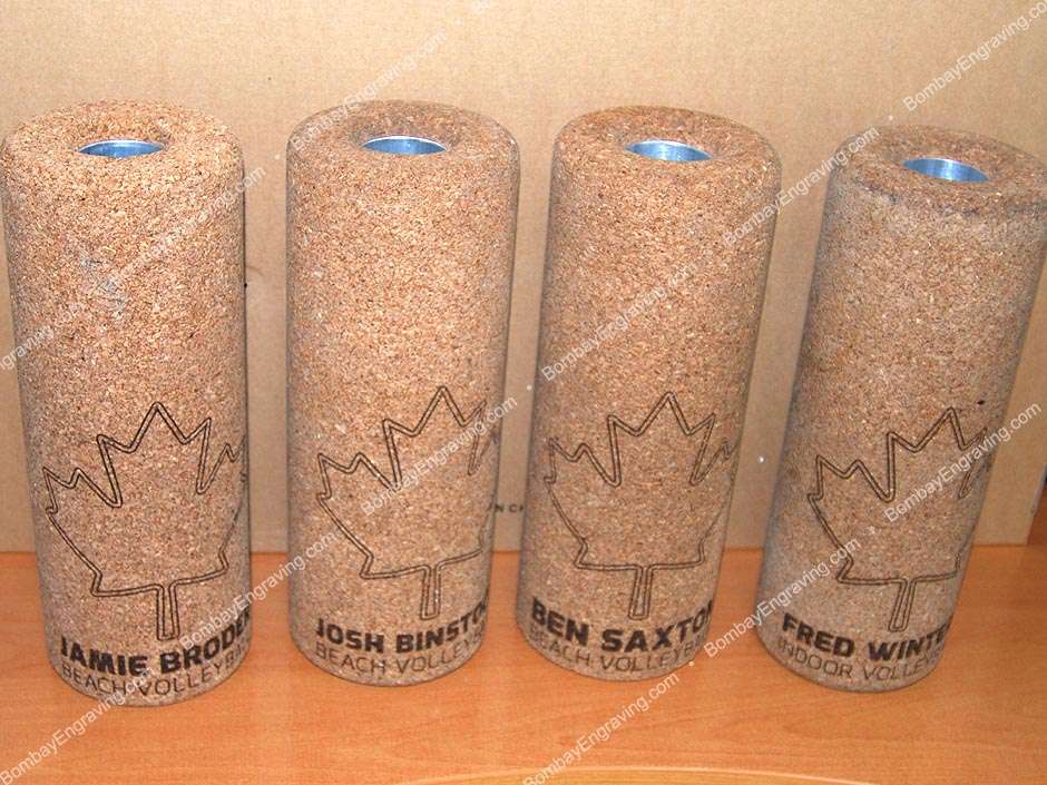 Personalized cork rollers for Canadian Beach vollyball players