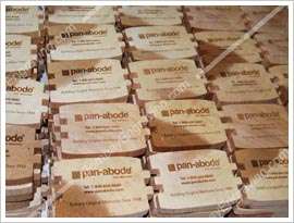 Laser engraving wooden log profiles for Pan-Abode - Bombay Engraving Co Ltd