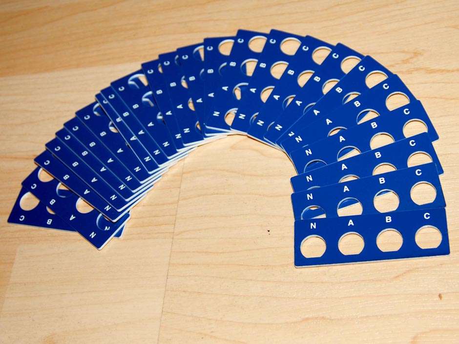 Laser cut plastic lamacoid tags