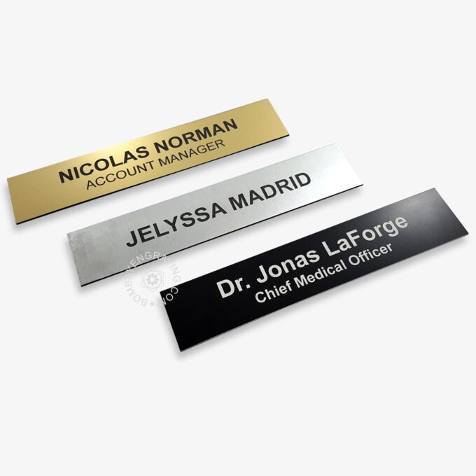 Engraved office door sign plate