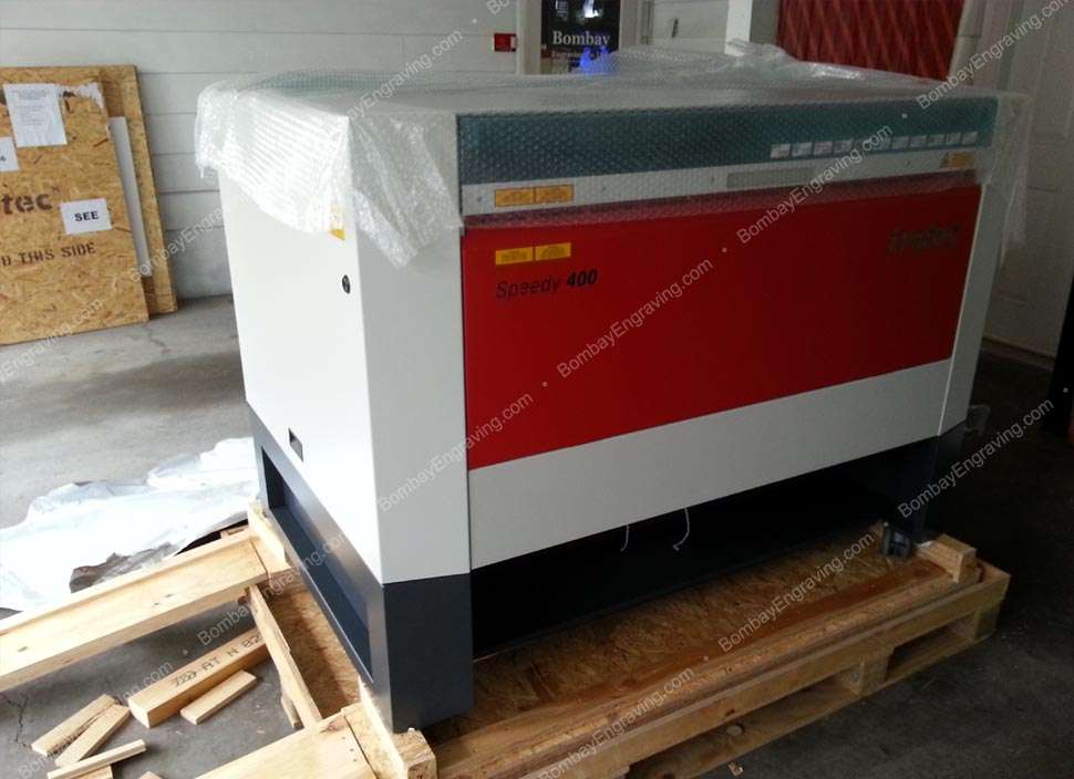 Our new Trotec Speedy 400 laser machine is here | Bombay Engraving Co