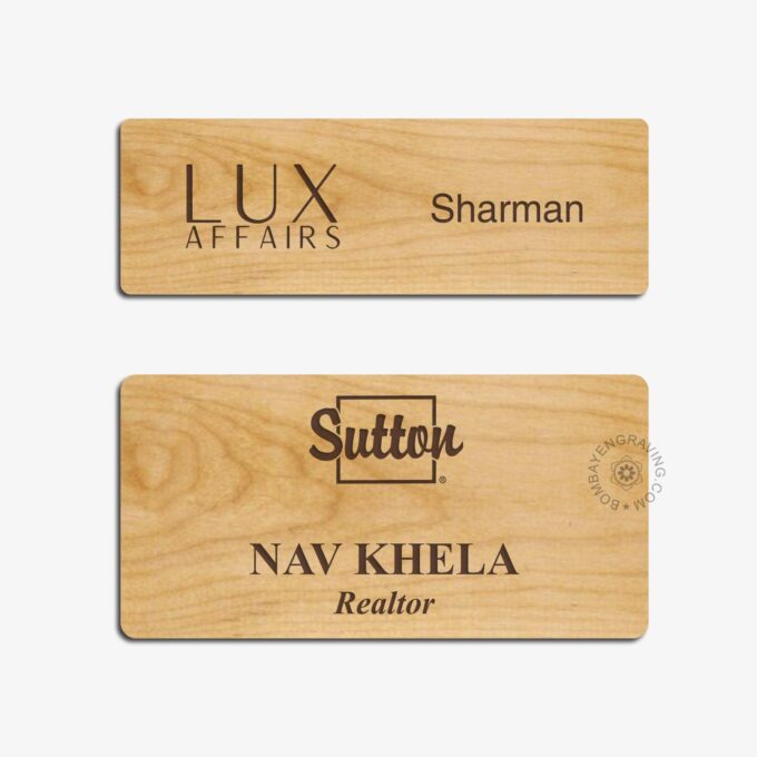 Wooden name tags