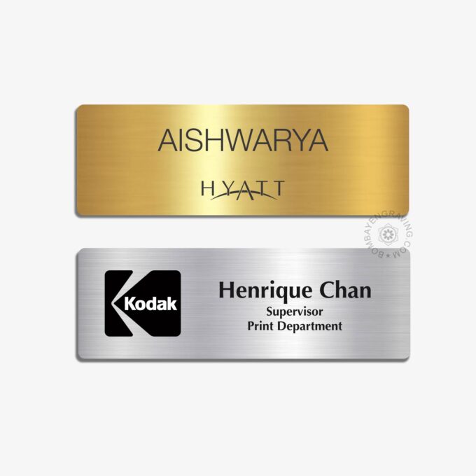 Name badge engraved rectangular