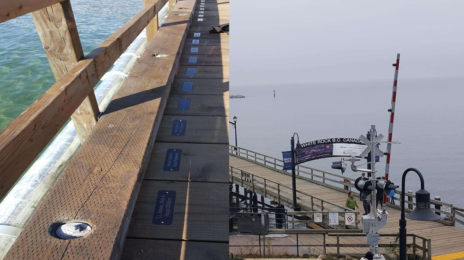 Donor plaques at White Rock Pier