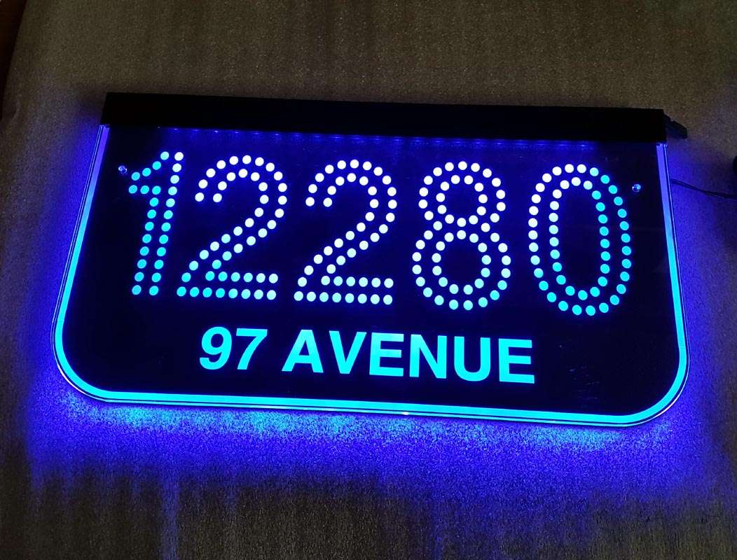 illuminated house address plaque