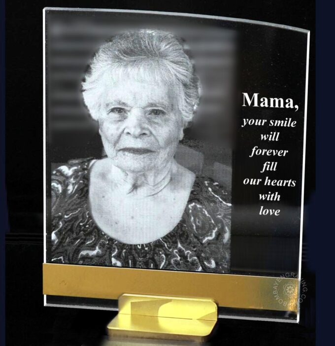 Acrylic memorial plaque with LED illuminated