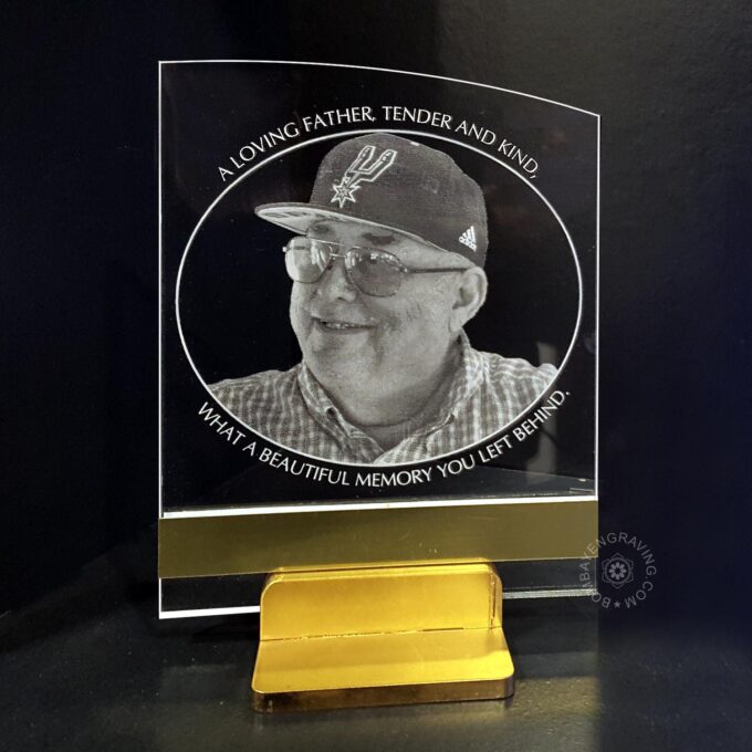 Acrylic memorial plaque Lighted