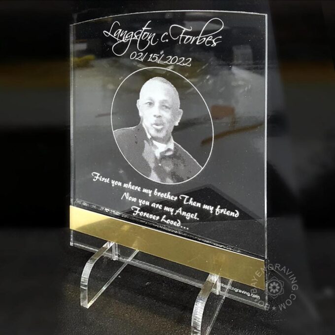 Acrylic memorial plaque LED lighted