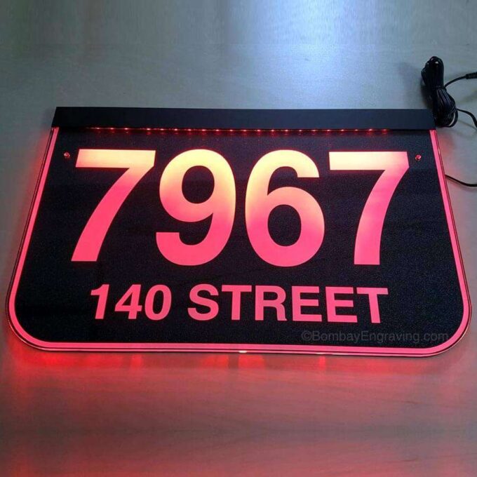 Lighted House Address Number Sign