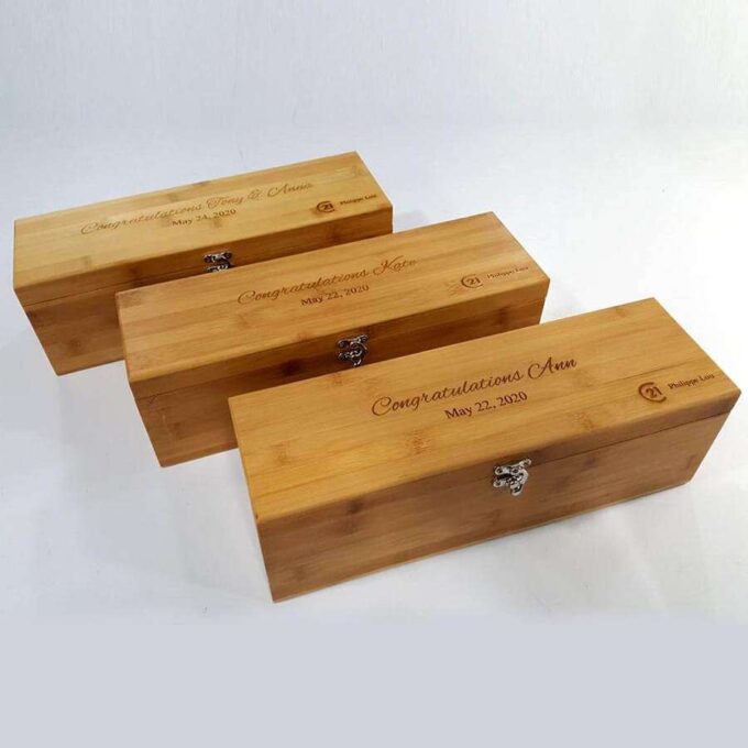 Bamboo wine box corporate gift