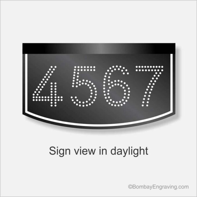 Illuminated house number sign 18x10 day view