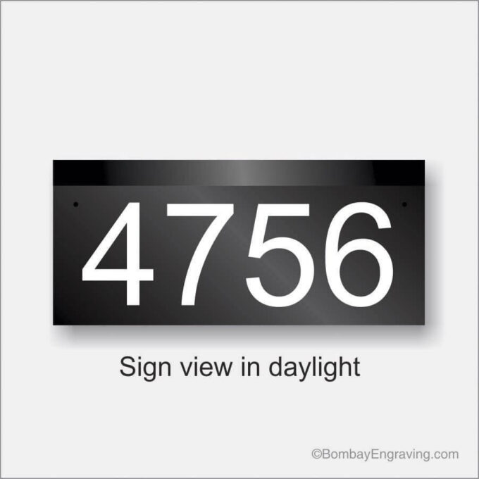 Lighted house address sign 18" x 8" day view