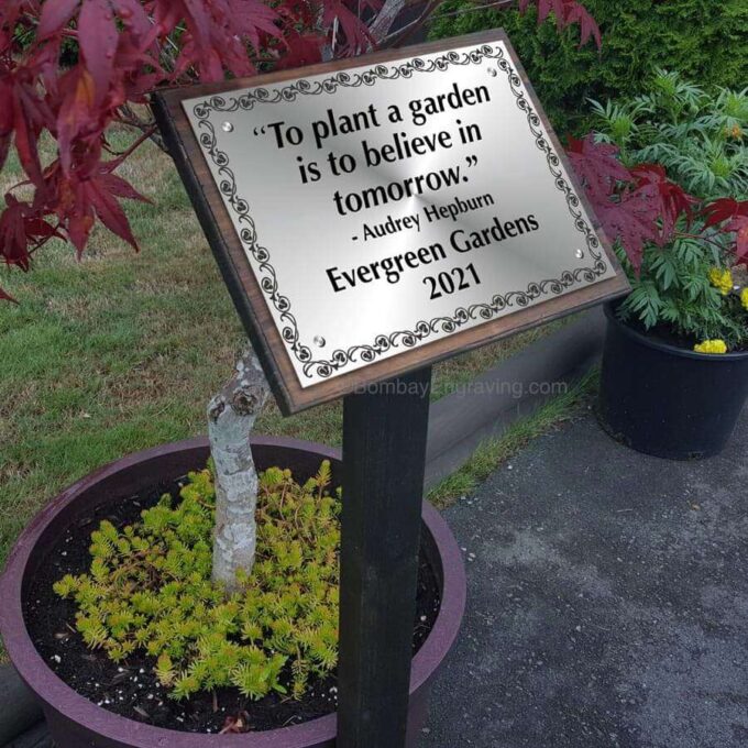 Memorial Tree Plaque on stake