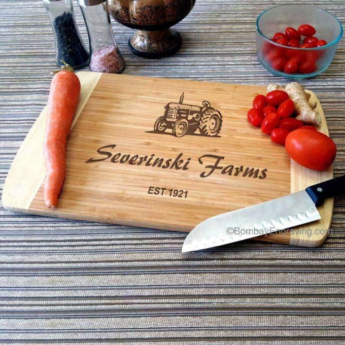 Personalized cutting board engraved farmhouse style