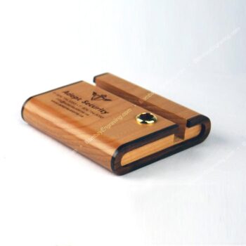 Wooden business card holder