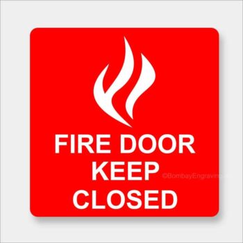 fire exit office sign in red