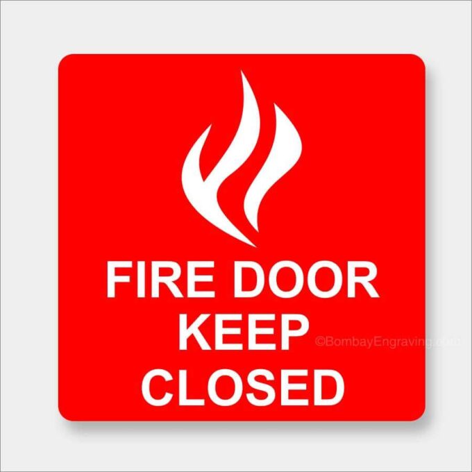 fire exit office sign in red