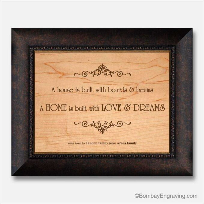 Home with love and dreams housewarming gift