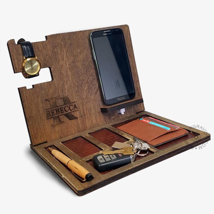 wooden charging station