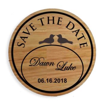 Wooden save the date magnet