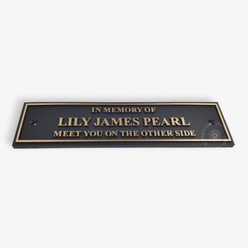 Cast Bronze Bench Memorial Plaque