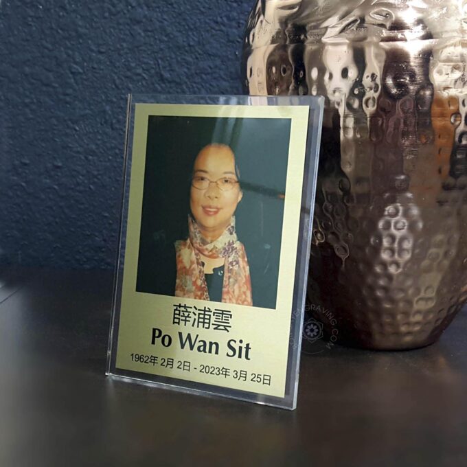 Memorial Plaque for Urn with photo