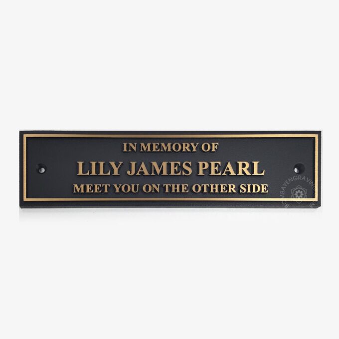 Cast Bronze Bench Memorial Plaque