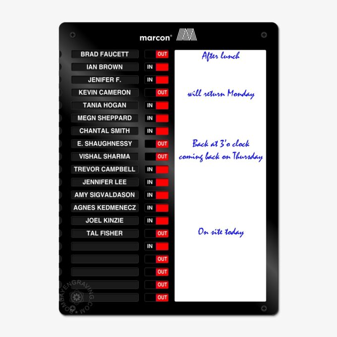 In And Out Dry-Erase Directory Board