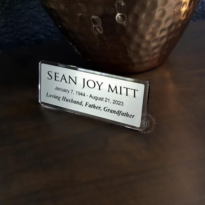 Desk Memorial Plaque for Urn