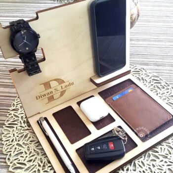 wooden docking station in maple wood